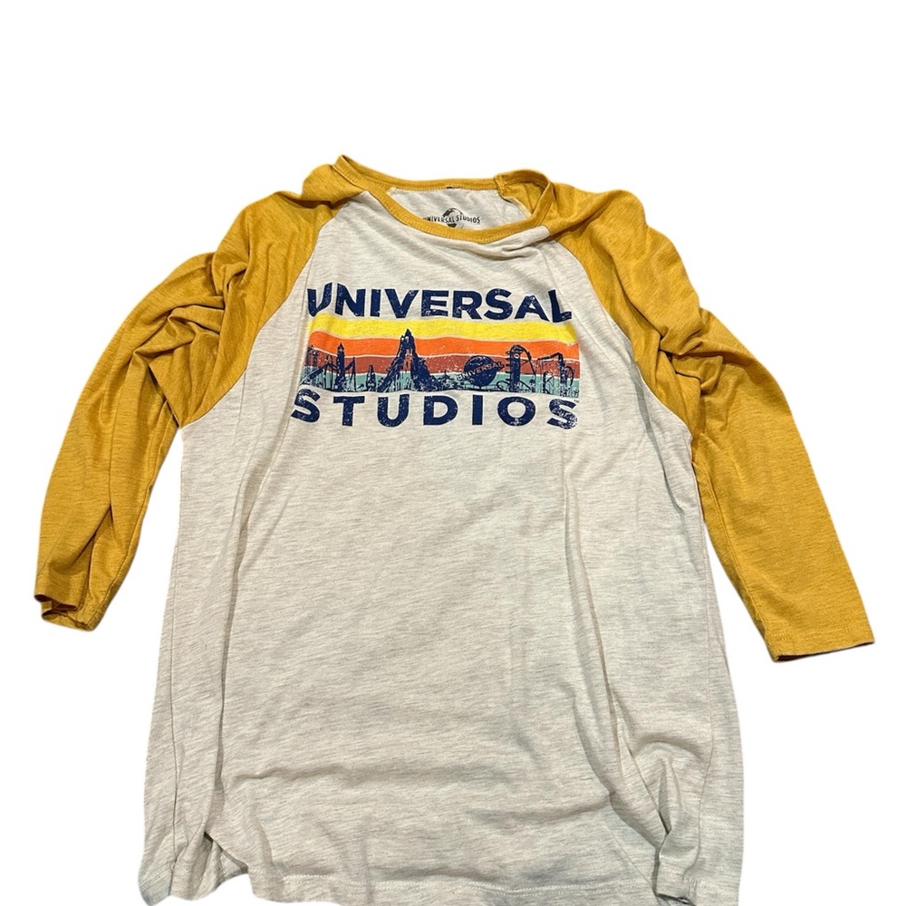 Universal Studios Women’s Raglan Shirt - Yellow and White